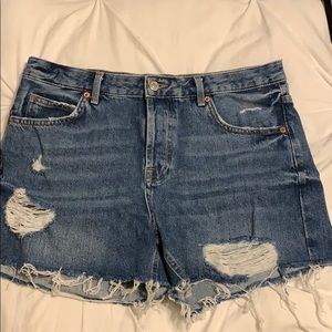 Top shop high rise denim shorts
